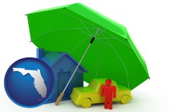 florida map icon and types of insurance