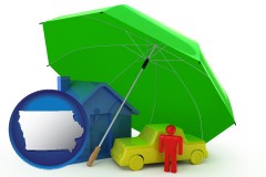 iowa map icon and types of insurance