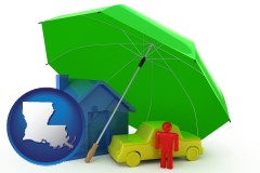 louisiana map icon and types of insurance