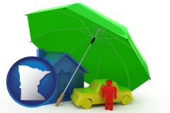 minnesota map icon and types of insurance