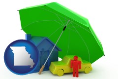 missouri map icon and types of insurance