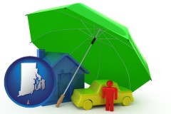 types of insurance - with Rhode Island icon